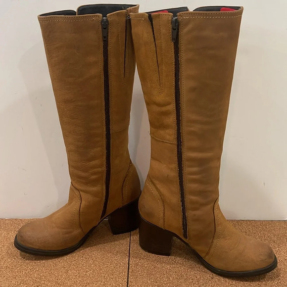 Vintage Levi’s Leather tan block heel riding western cowgirl cowboy boots sz 6 - Picture 3 of 17
